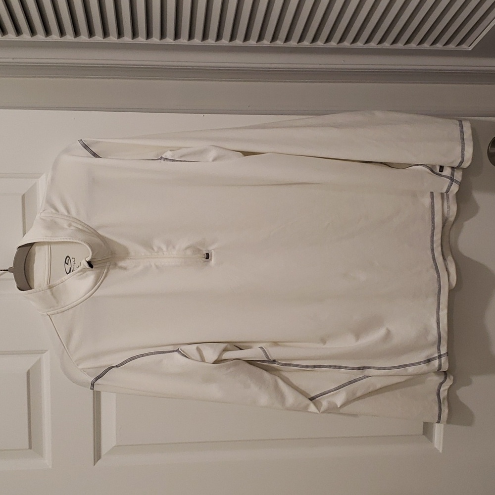 Men's Champion quarter zip white pullover. Size L.